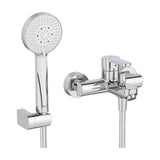 Monocomando Exterior Com Inversor Automático E Telefone de Mão Cromado para Banho E Duche Stella Roca