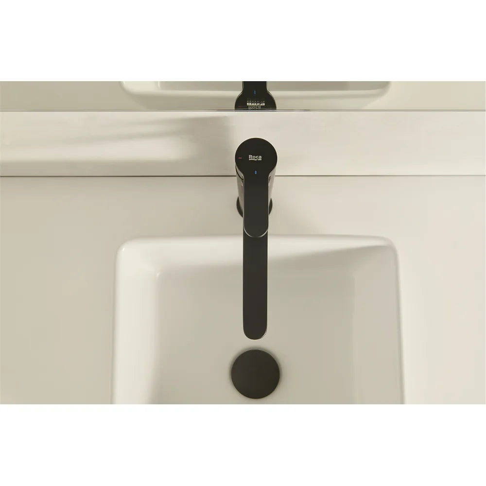 Grifería Monomando para Lavabo Caño Alto Cuerpo Liso Negro Mate Roca - Vista 3