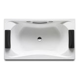 Banheira Acrílica Retangular de Encastrar Branca Biplaza BeCool 180x90x42cm Roca