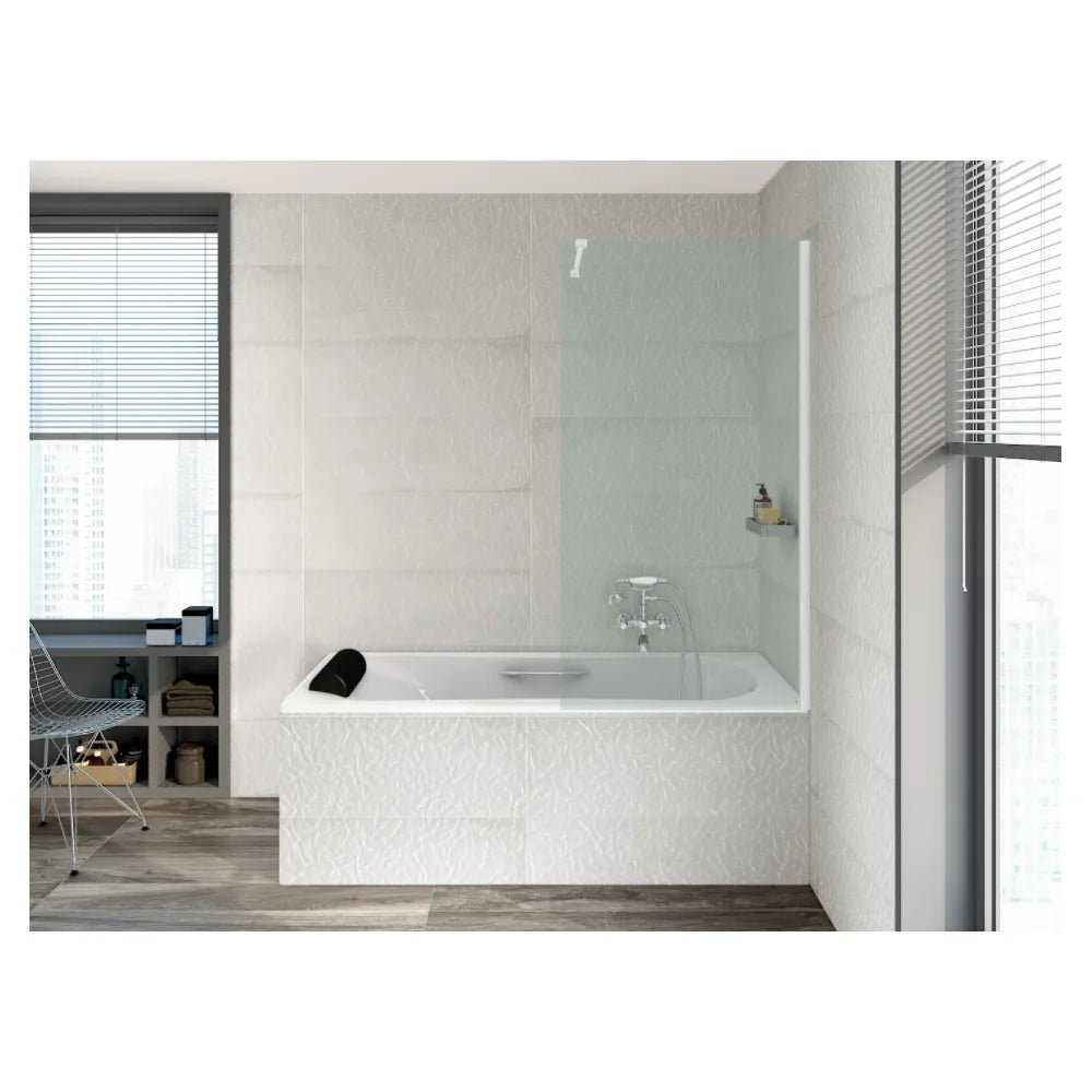Bañera rectangular con reposacabezas de 170 cm fabricada en acrílico de color blanco Becool Roca - Vista 2