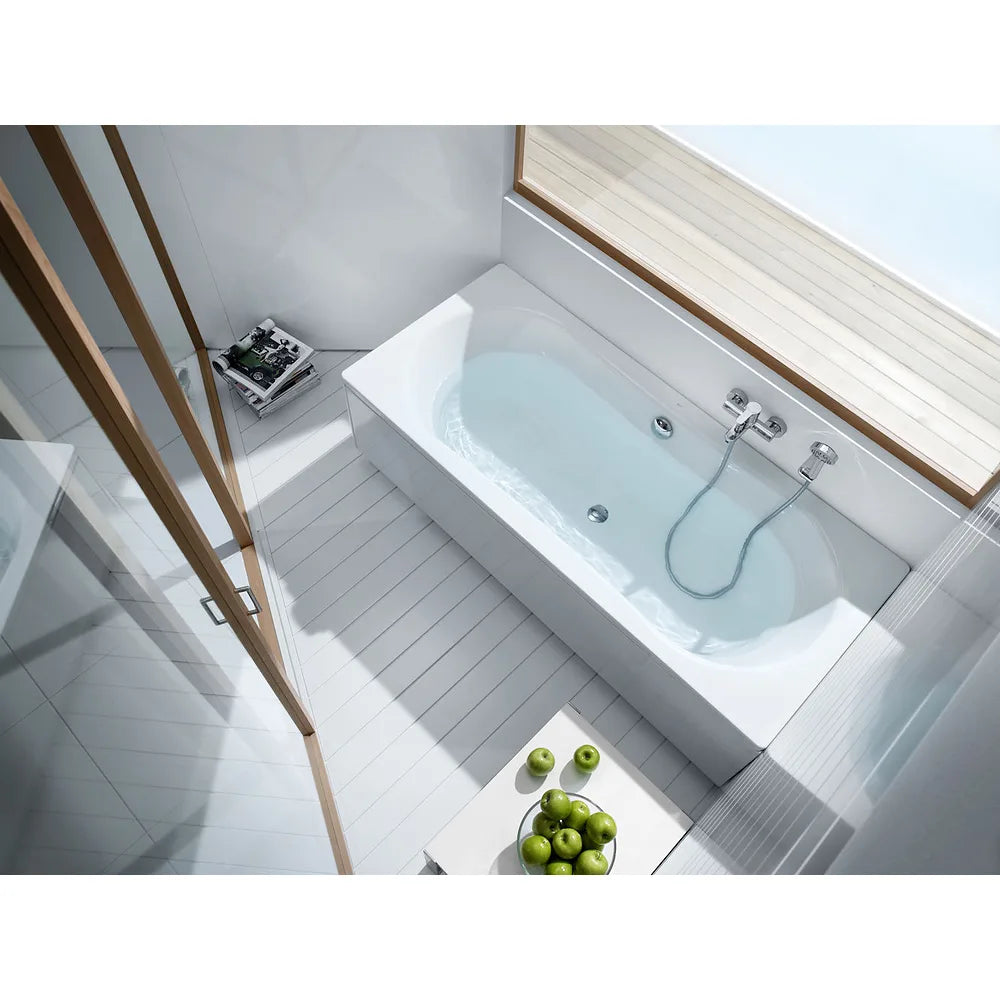 Bañera con forma rectangular de 180 cm fabricada en acero de color blanco Duo Plus ROCA - Vista 4