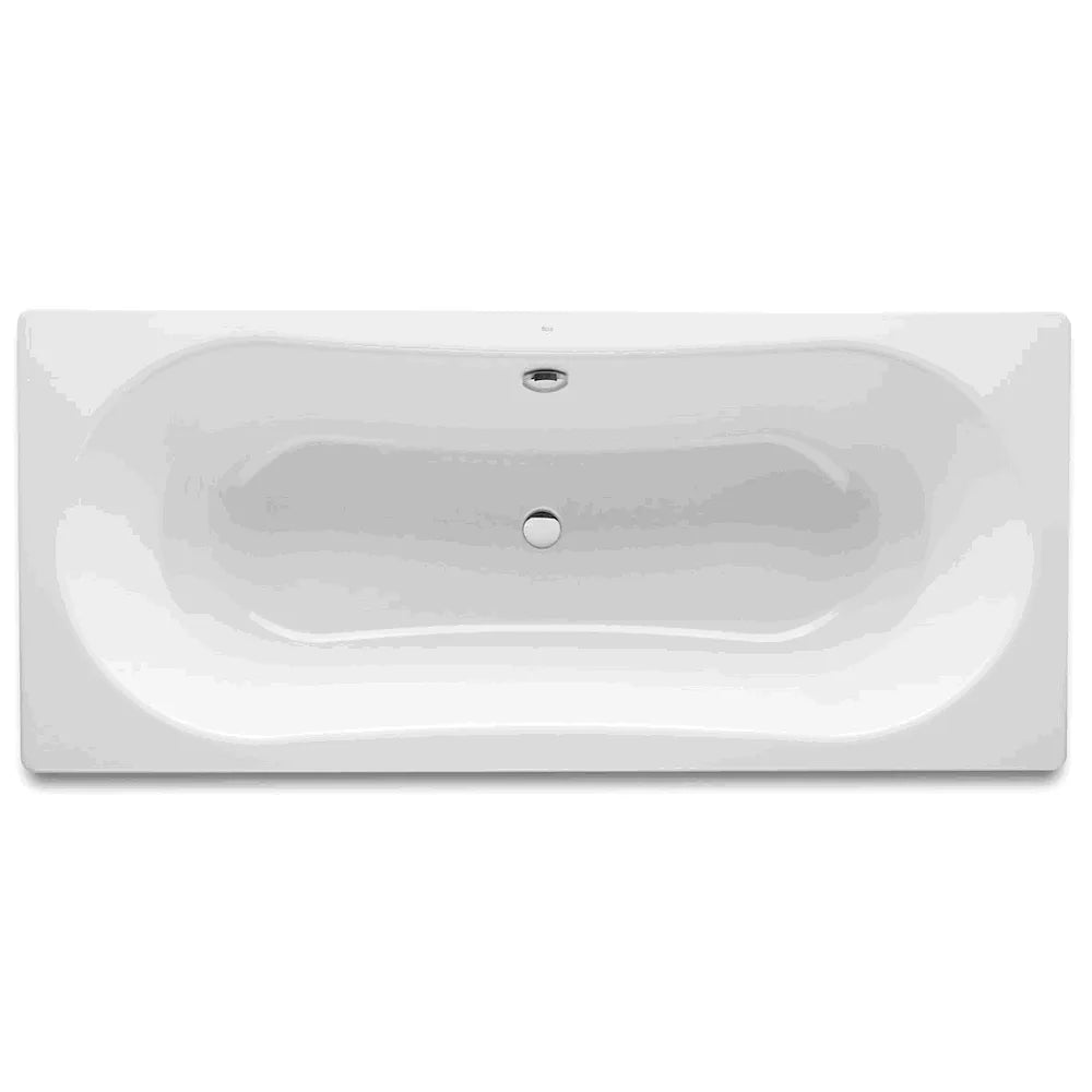 Bañera con forma rectangular de 180 cm fabricada en acero de color blanco Duo Plus ROCA - Vista 1