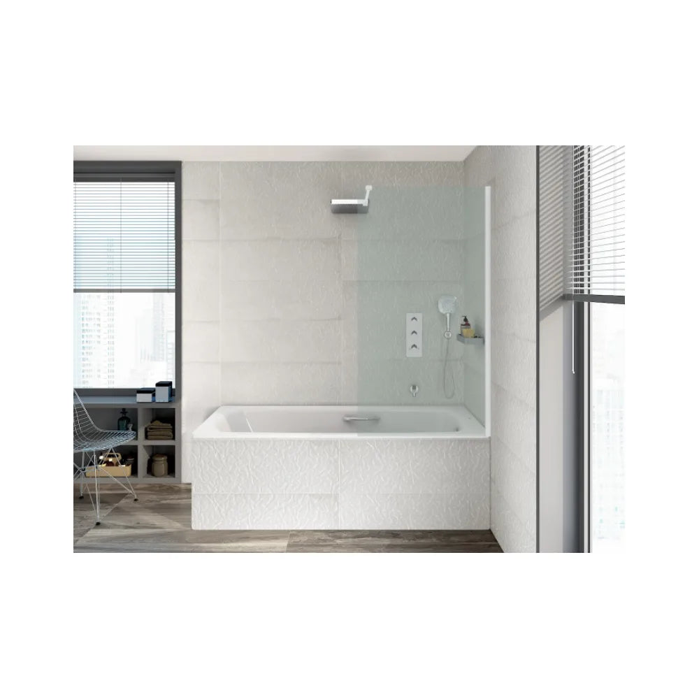 Bañera de forma rectangular con dos asas fabricada en acero de color blanco Swing ROCA - Vista 2