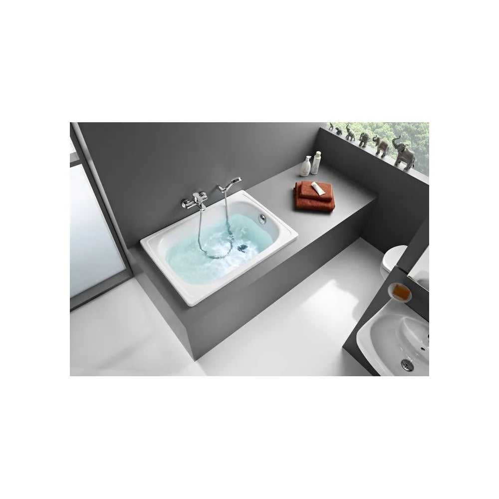 Bañera rectangular para instalación encastrada de 100 cm fabricada en acero Contesa Bañaseo Roca - Vista 2