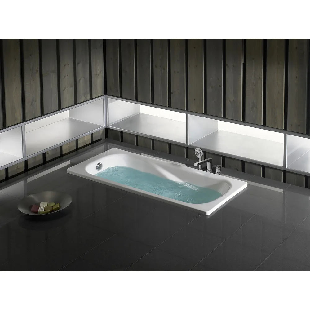 Bañera de forma rectangular de 160 cm fabricada en acero de color blanco Princess Roca - Vista 2