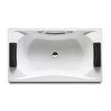 Bañera Acrílica Rectangular Encastrada Blanca Biplaza BeCool 190x110x42cm Roca