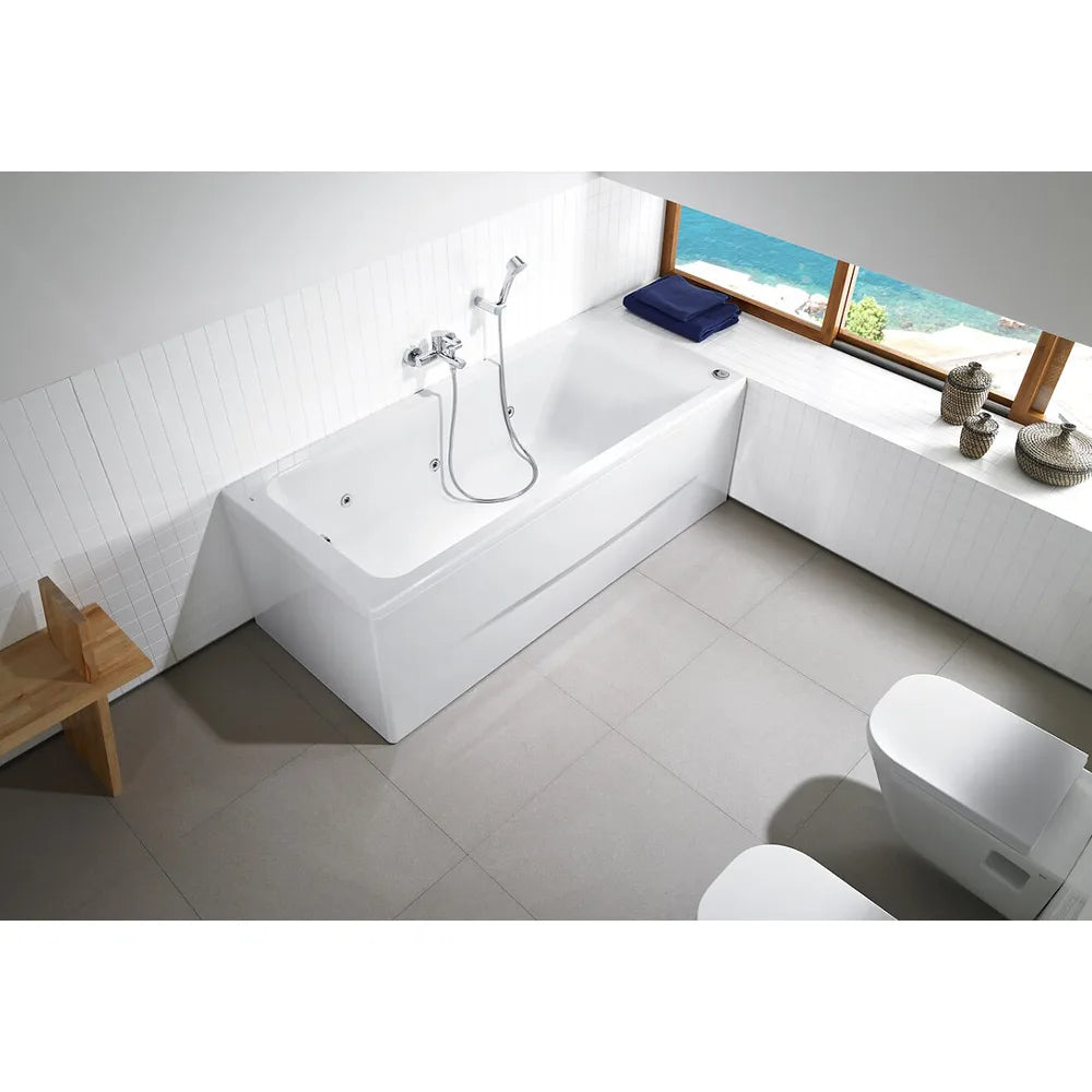 Bañera rectangular de 150 cm fabricada en acrílico de color blanco Easy Square Roca - Vista 4