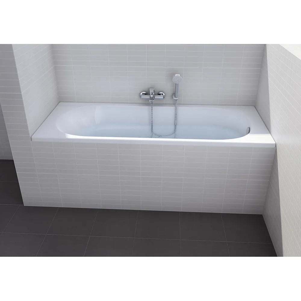 Bañera rectangular de 170 cm de largo fabricado en acrílico de color blanco Genova Roca - Vista 2
