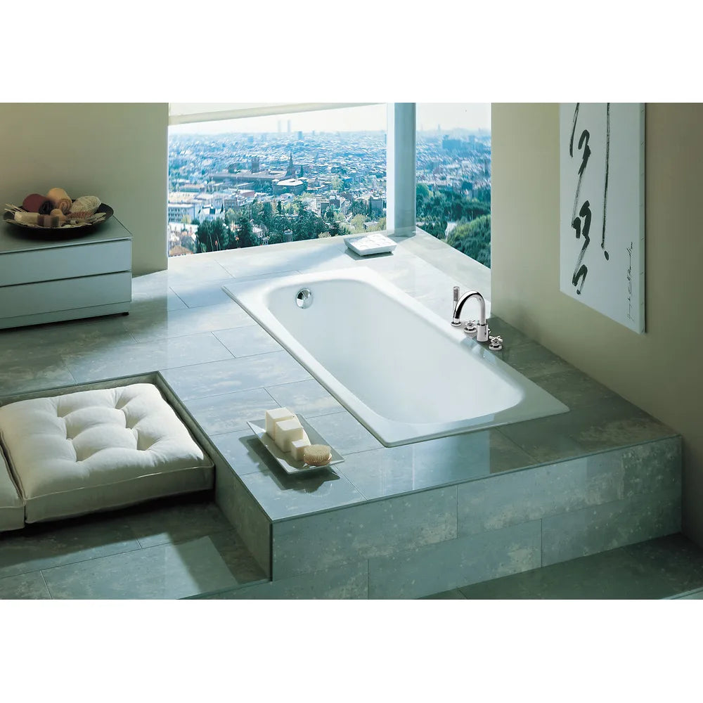 Bañera rectangular de 150 cm fabricada en hierro fundido de color blanco Continental Roca - Vista 3