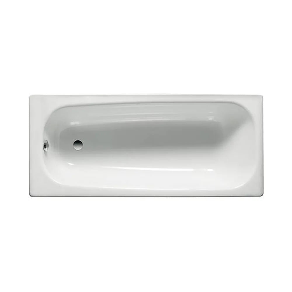 Bañera de forma rectangular de 100 cm fabricada en acero de color blanco Contesa Roca - Vista 1