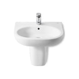 Lavatório Com Semicoluna Fabricado Em Porcelana de Cor Branca Meridian 55 cm Roca