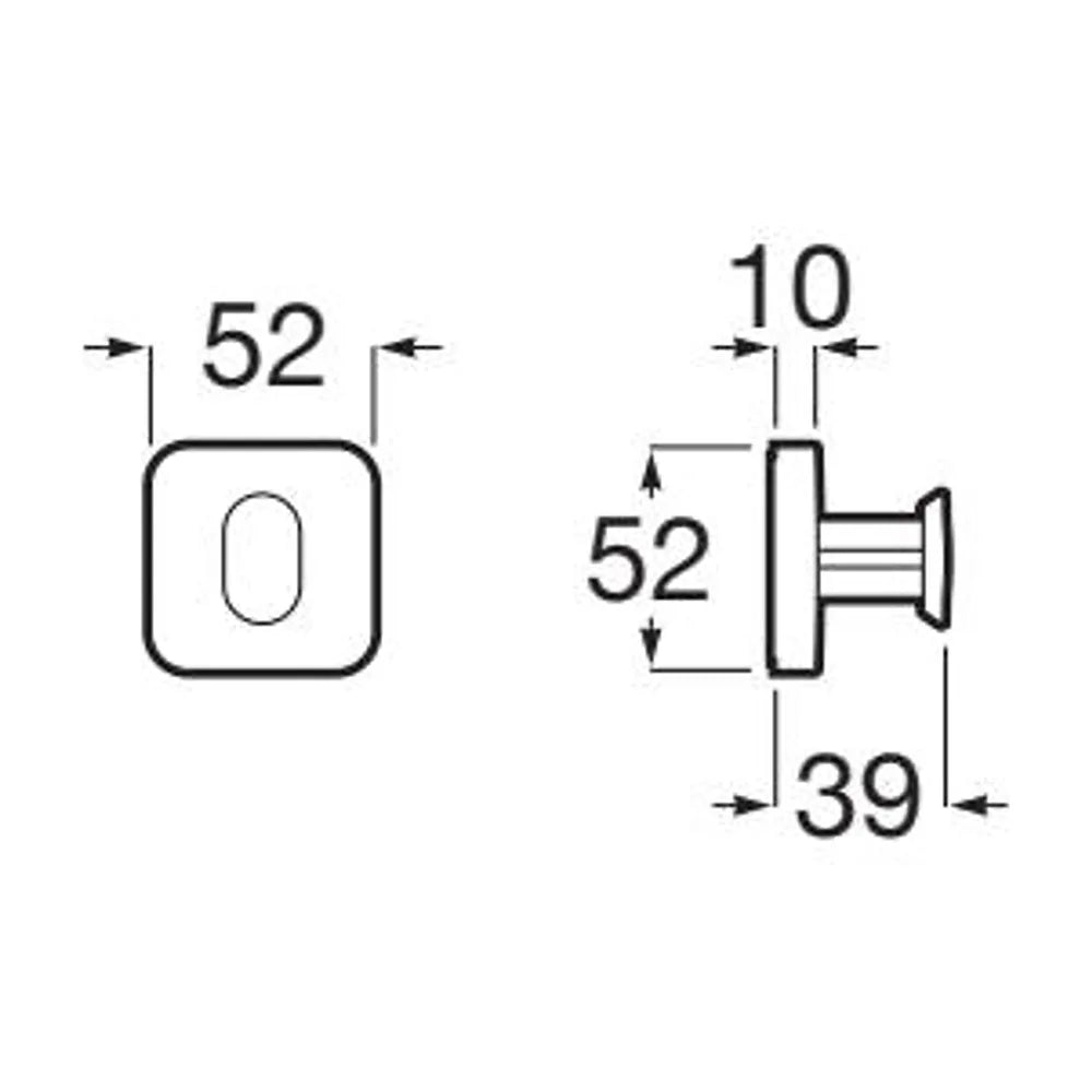 Percha para instalación suspendida de 52 mm fabricada en metal con acabado brilloso Victoria Roca - Vista 2