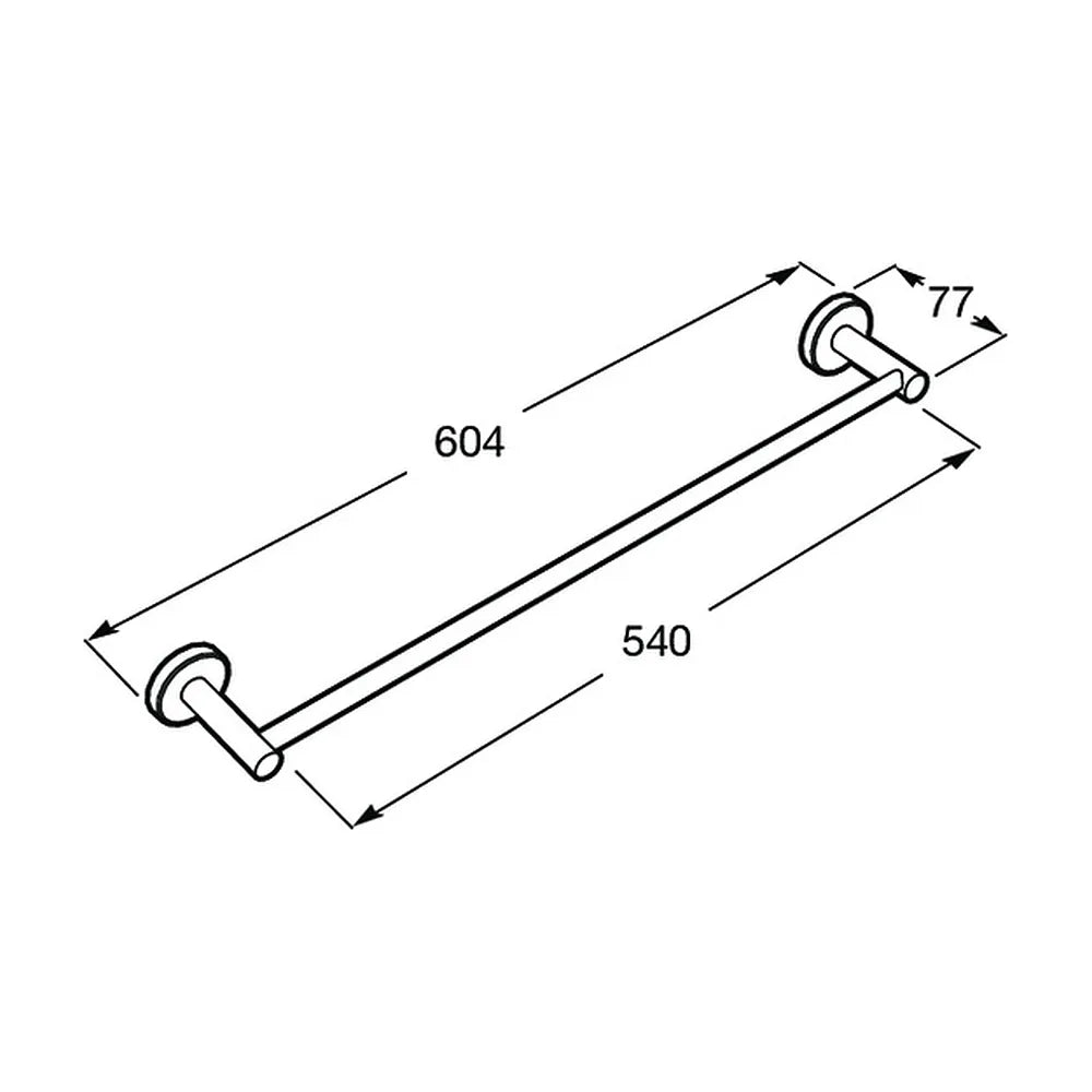 Toallero de barra de 60,4 cm fabricado en acero con acabado mate Superinox Mate Roca - Vista 3