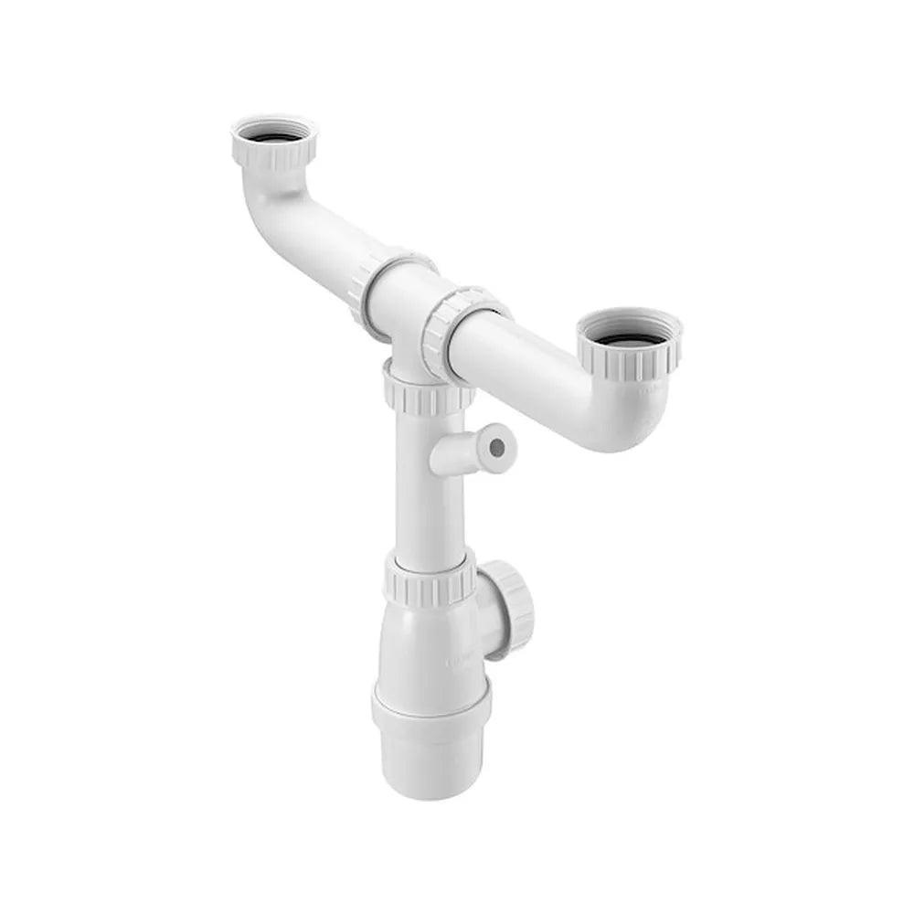 Fregadero de doble cubeta con escurridor a la derecha de 120 cm fabricado en acero inoxidable Victoria Roca - Vista 2