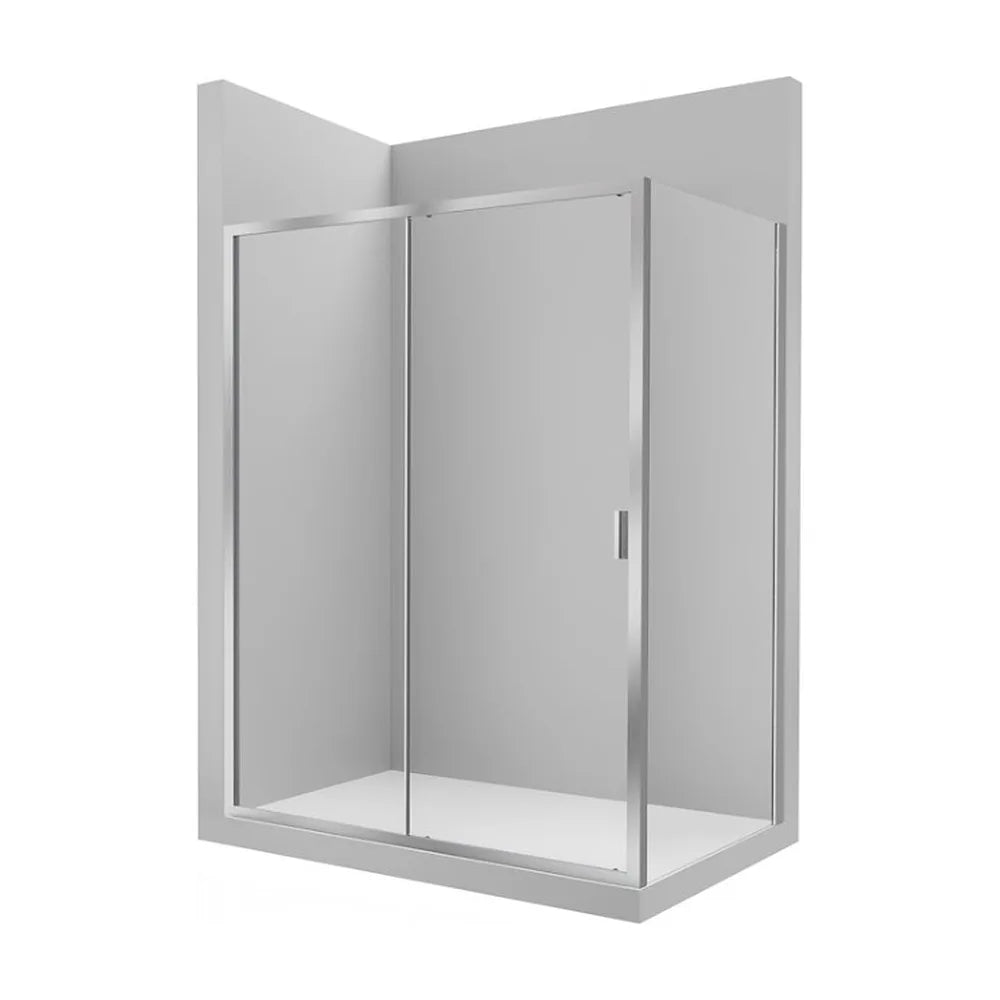 Mampara frontal para ducha de dos hojas fabricada en vidrio templado Victoria Roca - Vista 2