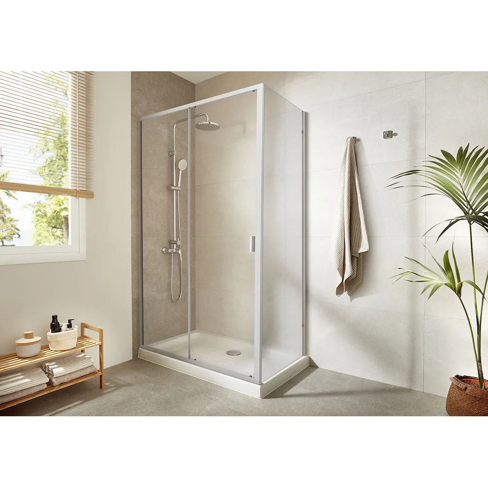 Mampara para ducha angular de dos correderas fabricada en vidrio templado Victoria Roca - Vista 2