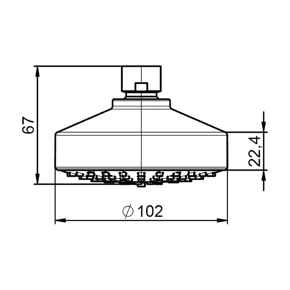 Rociador Redondo Orientable de Tres Funciones para Instalación a Pared Cromado Stella Roca - Vista 3