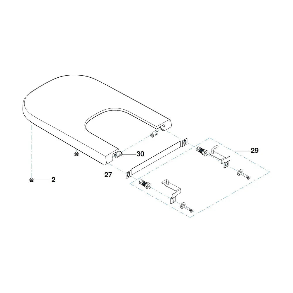 Tapa para Bidé de Forma Cuadrada Material Antibacteriano The Gap Square Roca - Vista 3