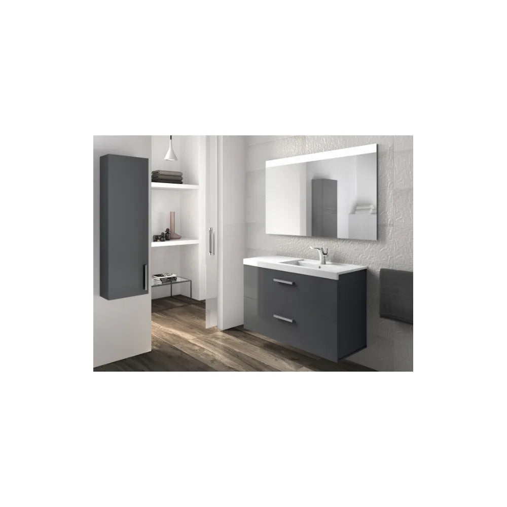 Conjunto de Baño con Lavabo a la Derecha de 110 cm Colección Prisma Gris Antracita Roca - Vista 2