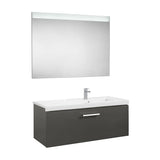 Conjunto de Baño con Lavabo a la Derecha de 90 cm Colección Prisma Gris Antracita Roca