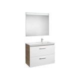 Conjunto de Baño con 2 Cajones y Lavabo Derecho-fresno de 90 cm Colección Prisma White Roca