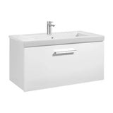 Conjunto de Casa de Banho para Instalação Suspensa de Cor Branco Brilhante Unik Prisma 80 cm Roca