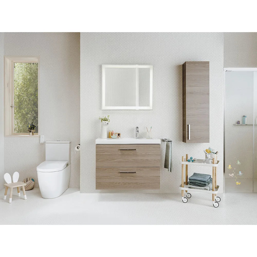 Mueble de Baño con Lavabo y 2 Cajones de 80 cm Colección Prisma Fresno Roca - Vista 2