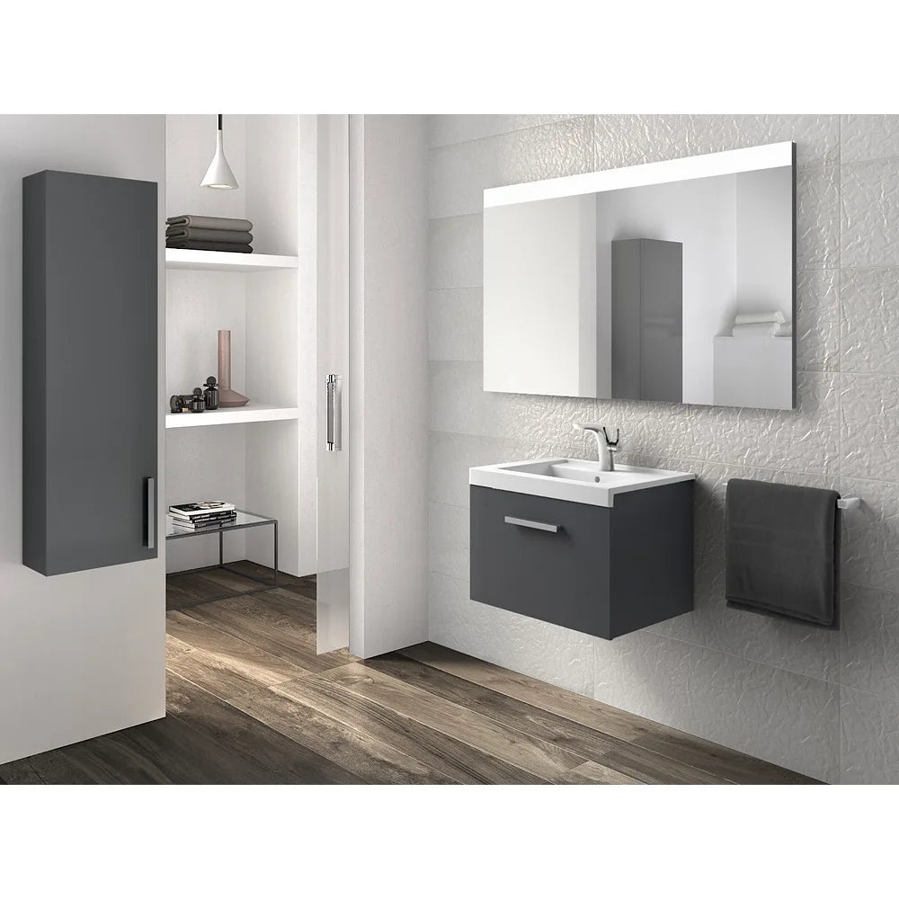Mueble de un cajón con lavabo para instalación suspendida de 60 cm de color fresno Prisma Roca - Vista 2