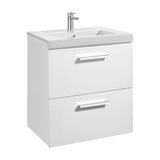 Bathroom Set with 2 Drawers Unik 60 cm Prisma Collection Gloss White Roca