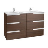 Bathroom Vanity Unit with Basin y 6 Cajones Color Wengué Family Victoria-n de 120 cm Colección Unik Roca