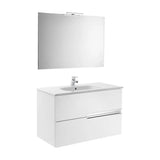 Conjunto de Baño con 2 Cajones y Lavabo -n de 100 cm Colección Victoria Blanco Roca