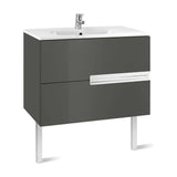 Bathroom Vanity Unit with Basin and 2 Drawers Color Gris Victoria-n de 90 cm Colección Unik Roca