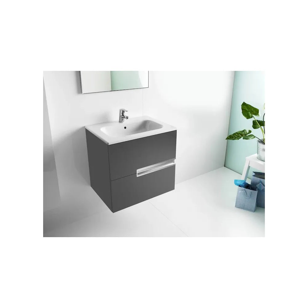 Mueble de Baño con Lavabo y 2 Cajones Color Gris Victoria-n de 90 cm Colección Unik Roca - Vista 2