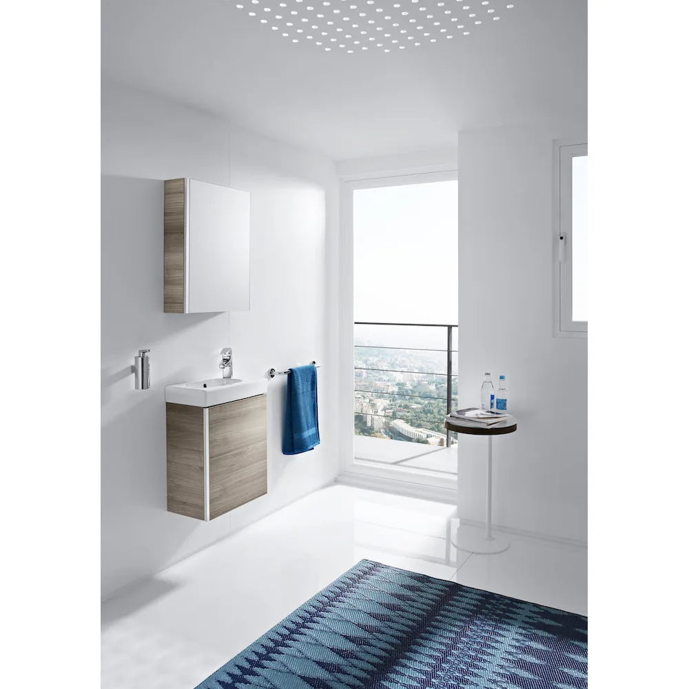 Conjunto de baño con un agujero para grifería de 45 cm de color arena Mini Roca - Vista 3