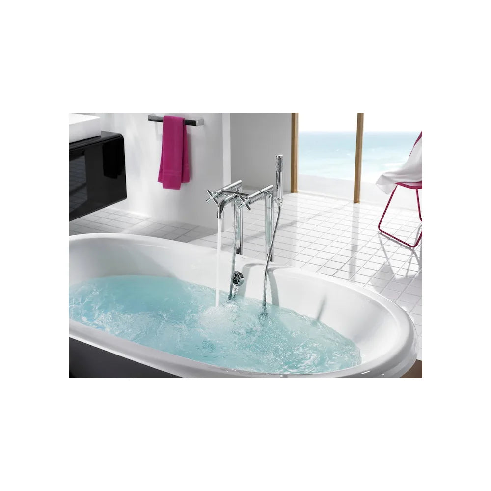 Bañera ovalada de 170 cm fabricada en hierro fundido con acabado en blanco Newcast Roca - Vista 3