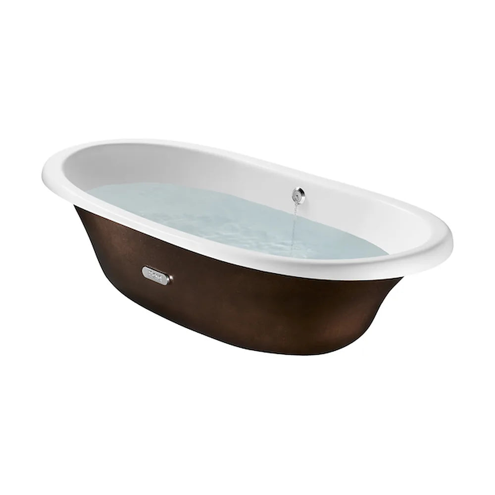 Bañera ovalada de 170 cm fabricada en hierro fundido con acabado en cobre Newcast Roca - Vista 1