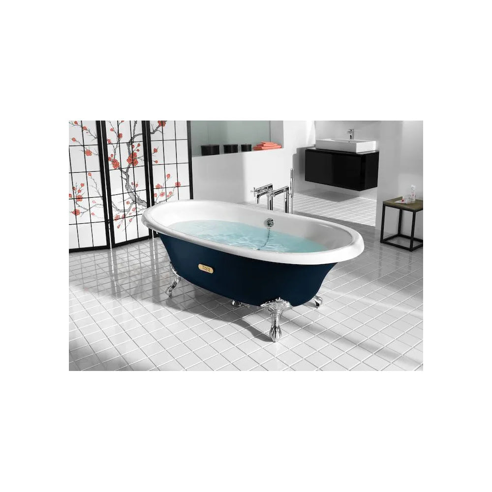 Bañera ovalada de 170 cm fabricada en hierro fundido de color azul marino Newcast Roca - Vista 2