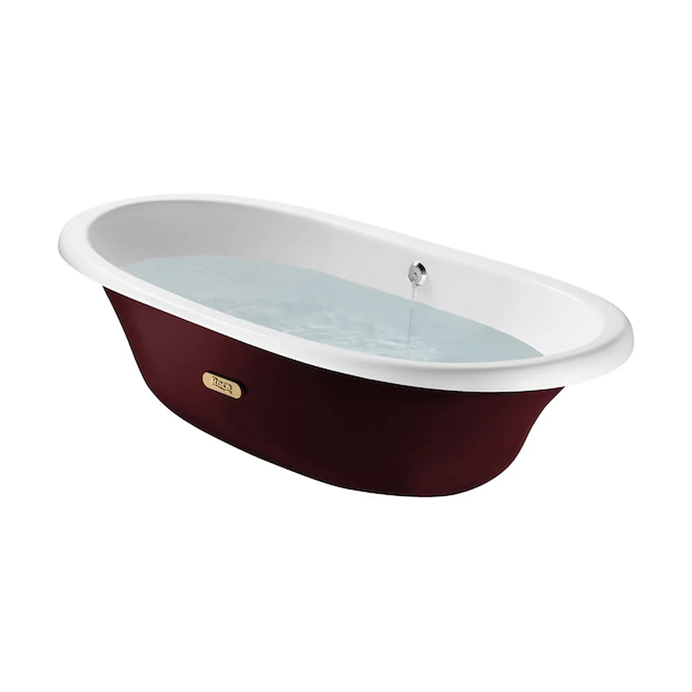 Bañera ovalada de 170 cm fabricada en hierro fundido de color burdeos Newcast Roca - Vista 1