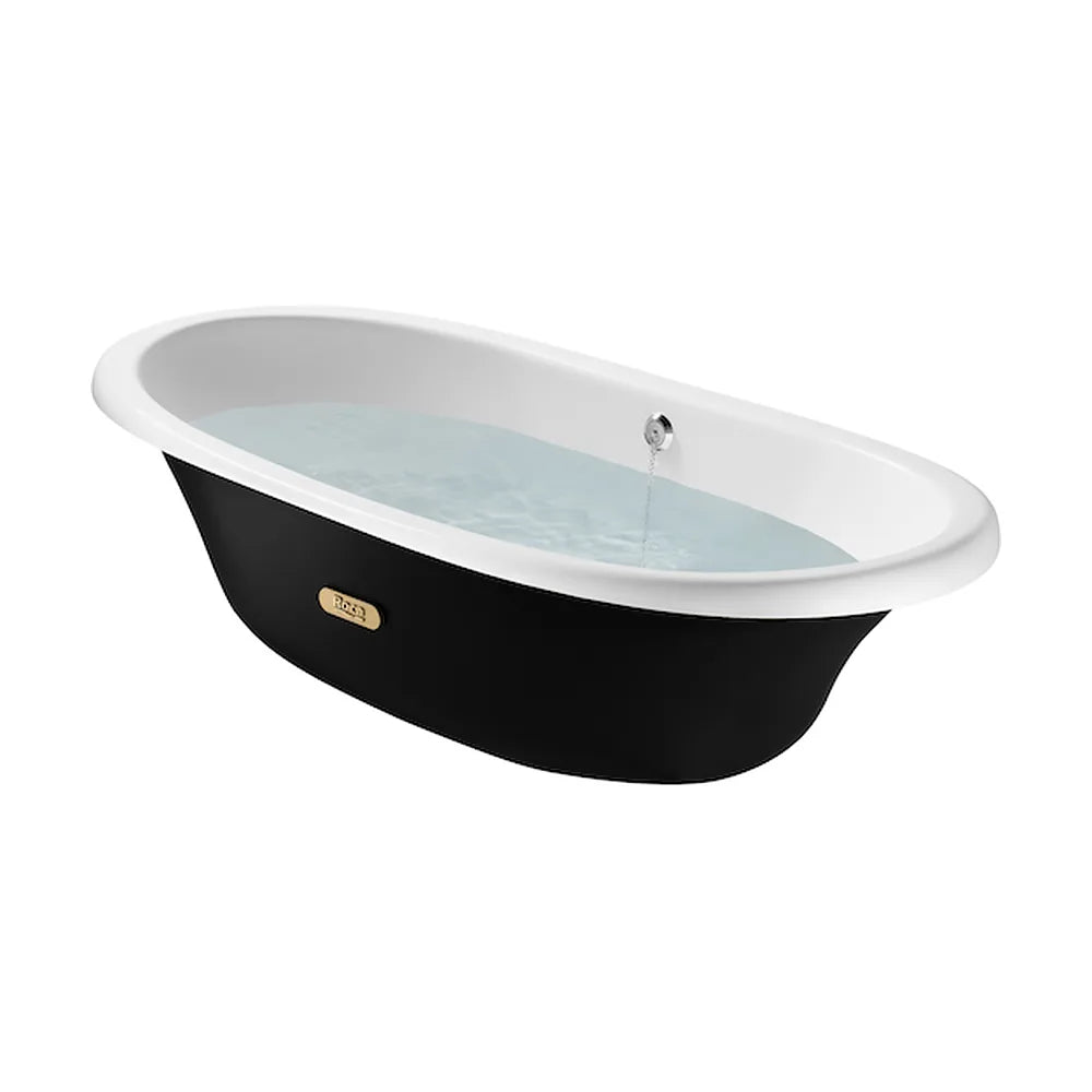 Bañera ovalada de 170 cm fabricada en hierro fundido de color negro Newcast Roca - Vista 1