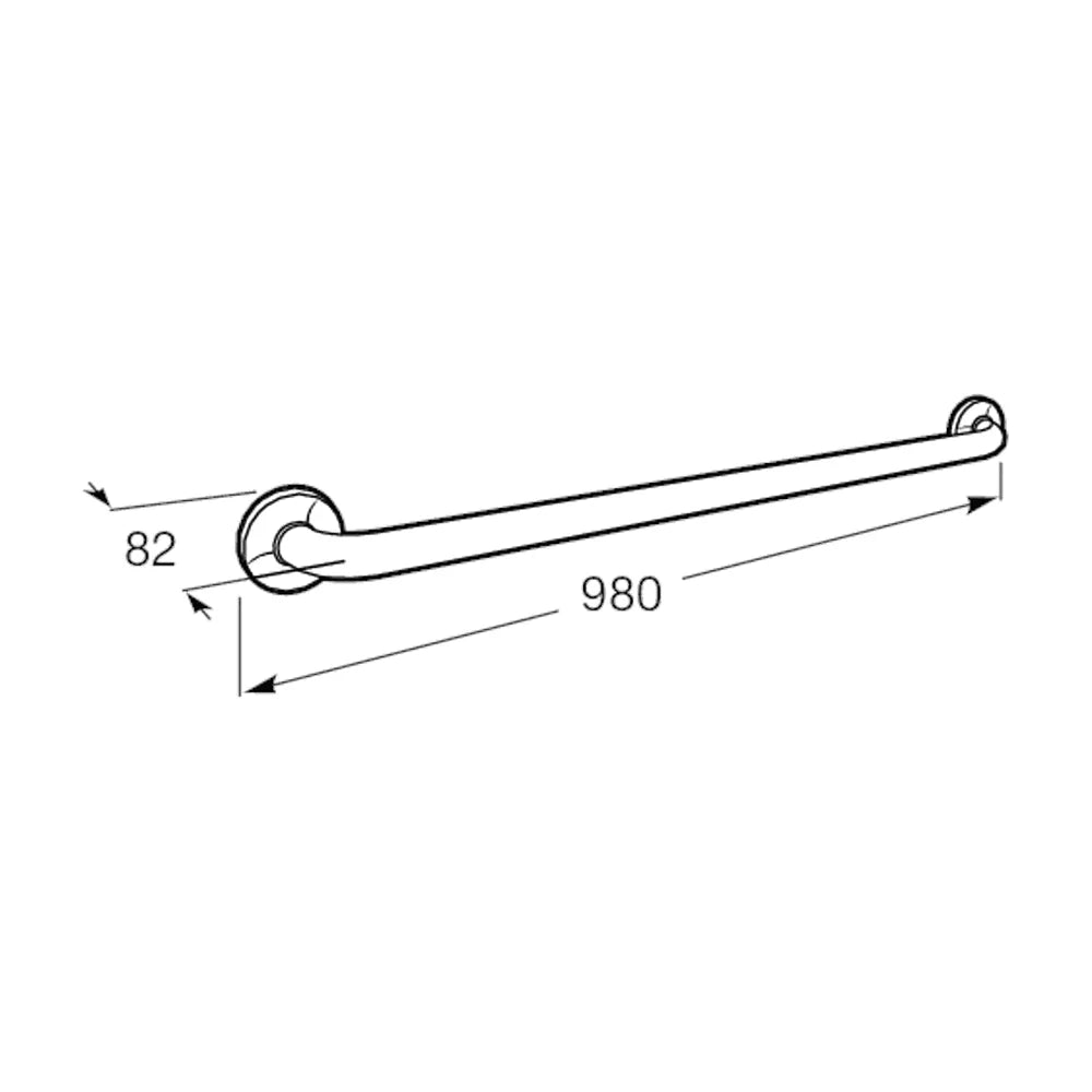 Asa recta de baño recomendada para espacios públicos de 98 cm Comfort Access Roca - Vista 3