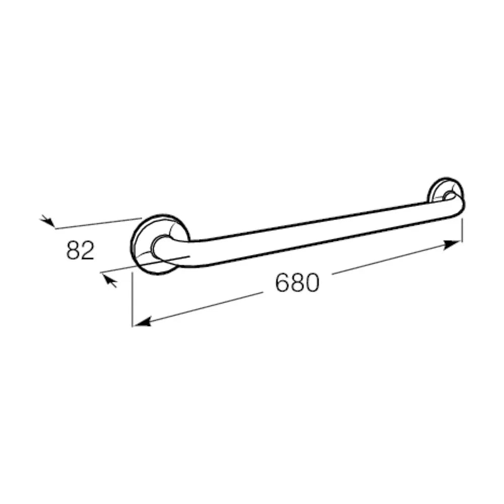 Asa recta de 68 cm fabricada en acero inoxidable con acabado blanco Pro Access Roca - Vista 3
