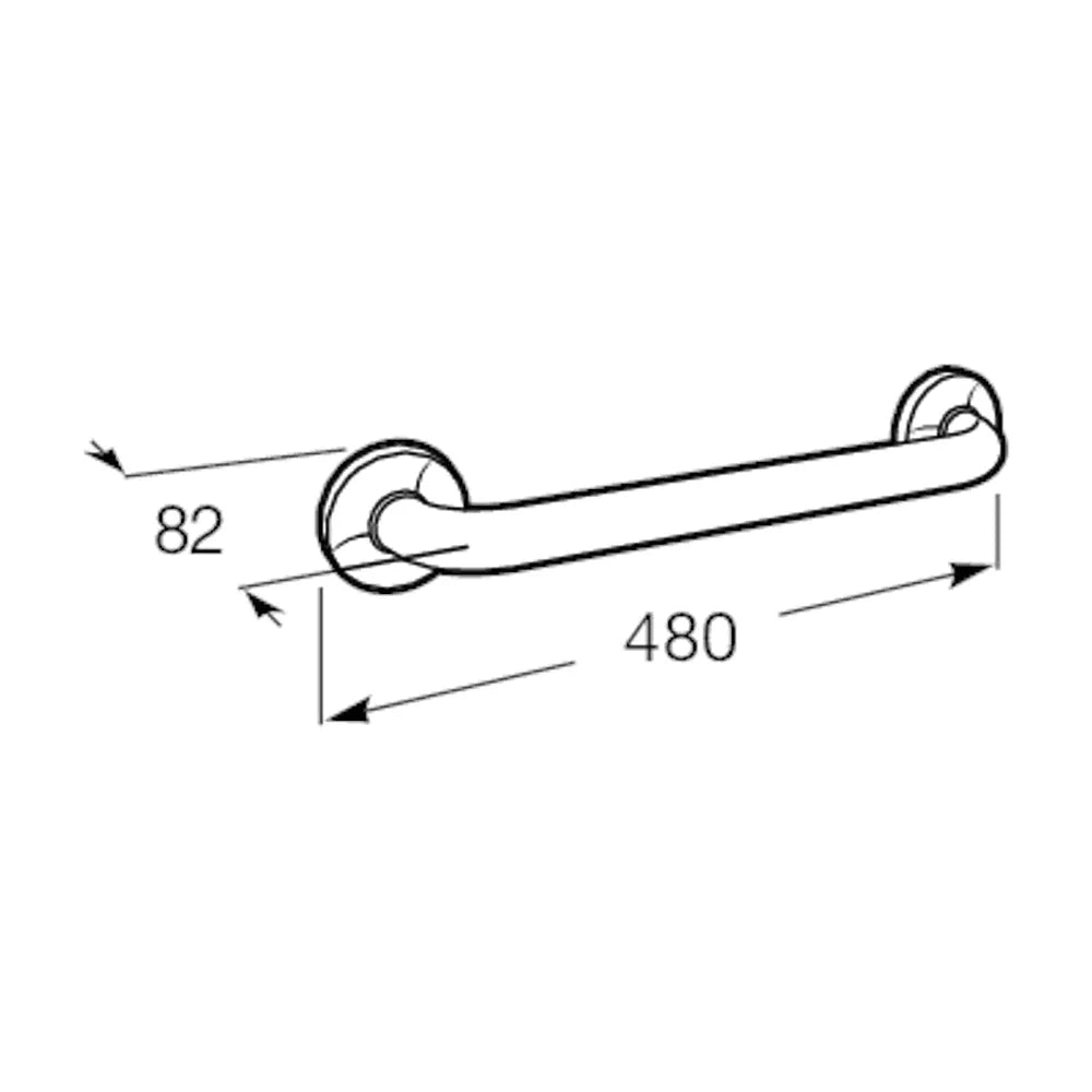 Asa recta de 48 cm fabricada en acero inoxidable con acabado blanco Comfort Access Roca - Vista 3