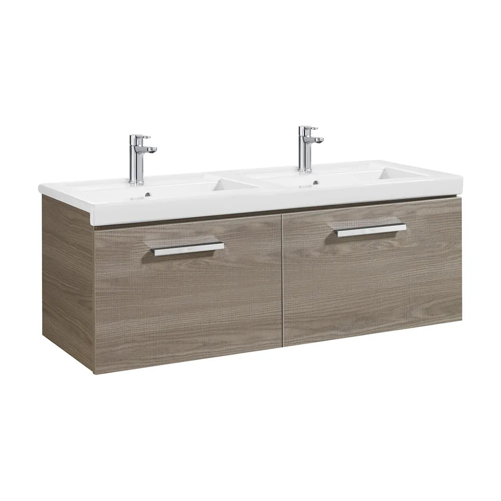 Mueble de Baño con Lavabo Doble y 2 Cajones Unik de 120 cm Colección Prisma Fresno Roca - Vista 1