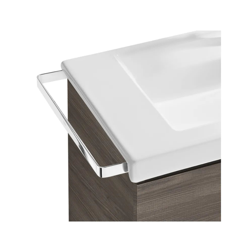 Mueble de baño con lavabo derecho y 2 cajones de 90 cm de ancho color gris antracita Unik Prisma Roca - Vista 6