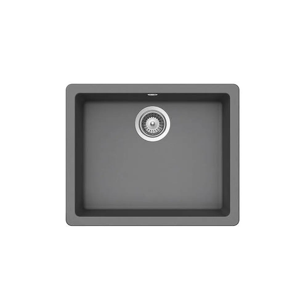 Fregadero con una cubeta de 55 cm fabricado en quarzex de color gris Riga Roca - Vista 1