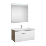 Conjunto de Baño con Espejo Led -fresno de 80 cm Colección Prisma White Roca