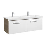 Bathroom Vanity Unit with Basin Doble y 2 Cajones -fresno Unik de 120 cm Colección Prisma White Roca