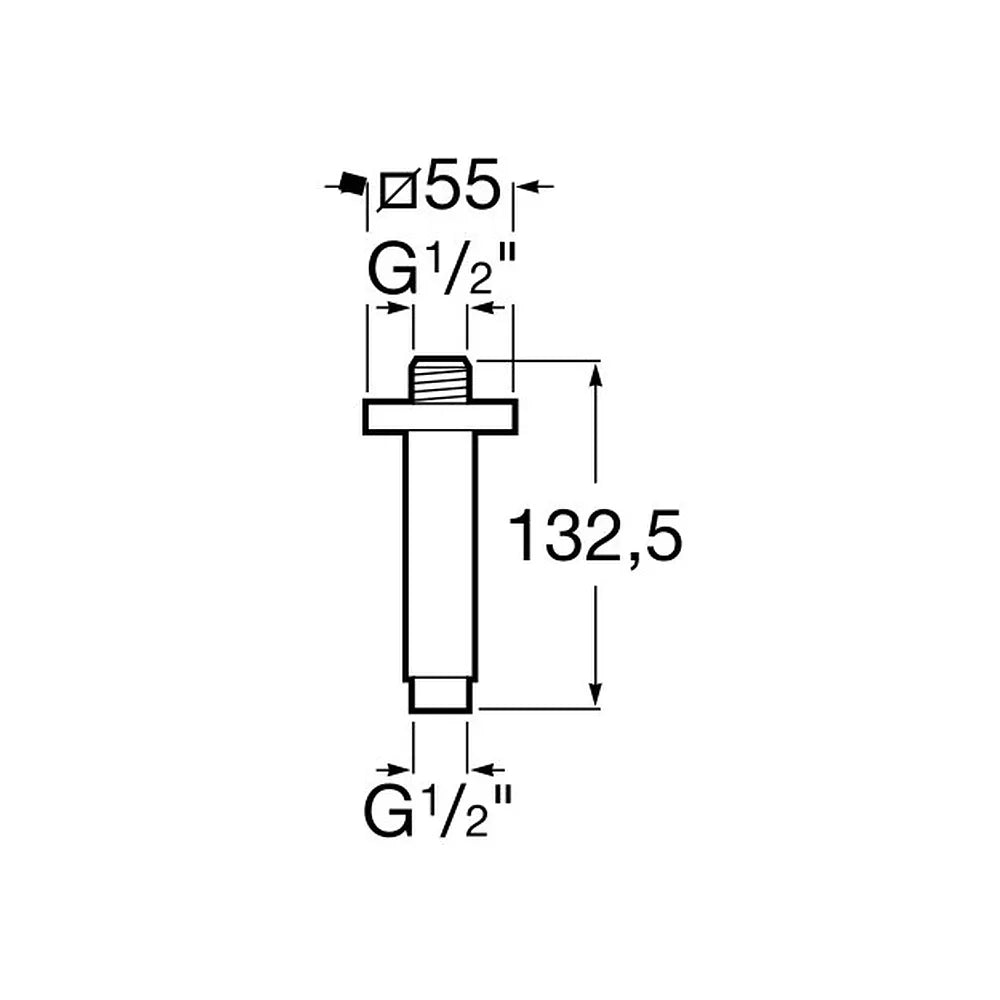 Soporte para rociador de techo de 10 cm fabricado en latón con acabado en cromo Raindream Roca - Vista 2