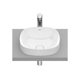 Lavatório de Bancada Fabricado Em Cerâmica de Cor Branca Soft Inspira 37 cm Roca