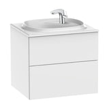 Bathroom Vanity Unit with Basin and 2 Drawers Beyond de 60 cm Colección Unik Gloss White Roca